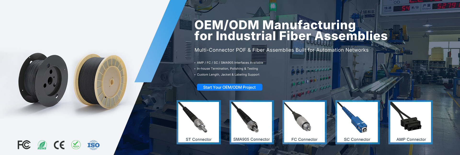 Qualità Cavo della toppa della fibra di MTP MPO Fabbrica