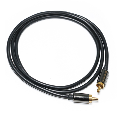 Cavo audio digitale RCA Uscita da 3,5 mm 1/1 Doppia piastra maschio Metallo Nero PVC Lega di alluminio 1,2 M Per sound bar Car Audio