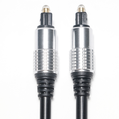 Sbocco di fabbrica di alluminio nero del suono di alta fedeltà del PVC OD5.0 Shell Plated Gold Ports dell'audio cavo di Toslink per l'amplificatore Soundbar
