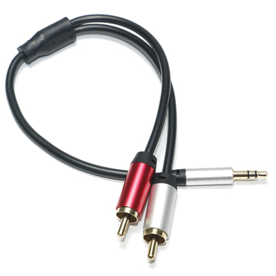 comprare Cavo audio digitale da 3,5 mm 2/1 nero in PVC bianco placcato rosso in lega di alluminio connettore dorato per autoradio online manufacture