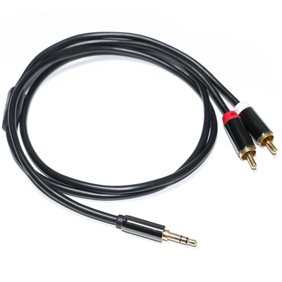 comprare Cavo audio RCA 3.5MM 2-1 Guscio in metallo nero per audio per auto 0.53M 1M 2M online manufacture