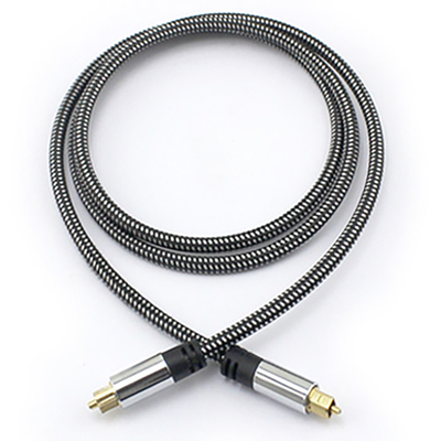 comprare Cavo intrecciato Toslink audio ottico digitale OD5.0 Guscio in alluminio placcato argento per amplificatore Soundbar 1.5M 3M 5M online manufacture