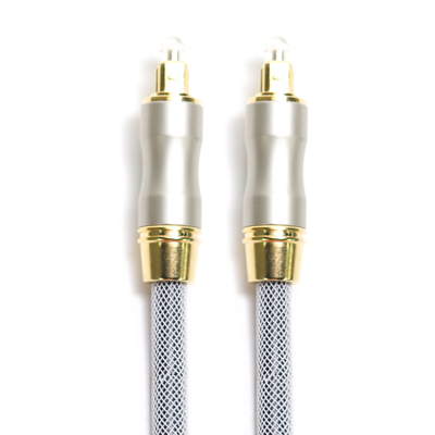 comprare Audio scatola dell'altoparlante del cavo ottico OD5.0 Knited Grey Rope Gold Plug Frosted Shell For CD/DVD di Toslink Digital online manufacture