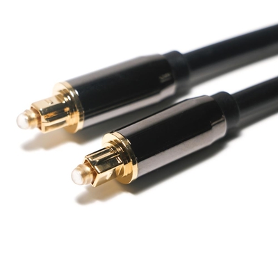 Professionale Toslink cavo ottico in plastica con treccia di nylon nero Cable audio digitale in fibra ottica con placcatura dorata
