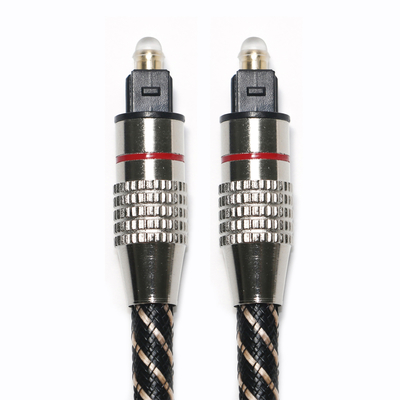 Cavo audio digitale Red&Toslink Corda testurizzata intrecciata in nylon OD4.0 Connettore placcato in metallo 1.2M 1.5M 2M 3M
