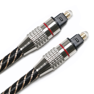 Cavo audio digitale Red&Toslink Corda testurizzata intrecciata in nylon OD4.0 Connettore placcato in metallo 1.2M 1.5M 2M 3M