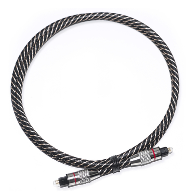 Cavo audio digitale Red&Toslink Corda testurizzata intrecciata in nylon OD4.0 Connettore placcato in metallo 1.2M 1.5M 2M 3M