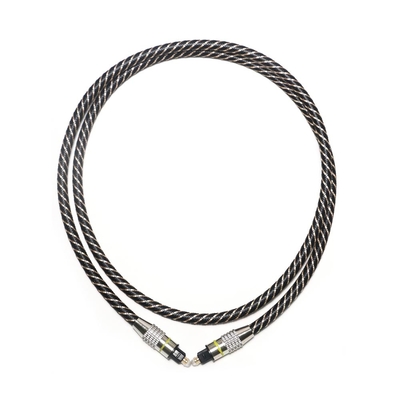 Cavo audio ottico TOSLINK giallo in nylon intrecciato OD4.0 connettore placcato in metallo