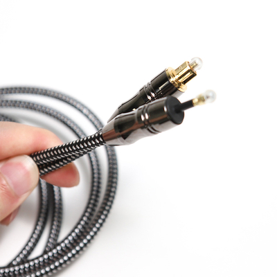 Cavo audio ottico TOSLINK intrecciato digitale Connecotr in metallo placcato 4K per soundbar teatrale