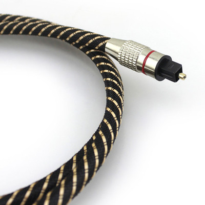 Cavo digitale ottico Toslink Nylon intrecciato Guscio metallico Connettore ad anello rosso HiFi SPDIF 1M - 10M Per soundbar