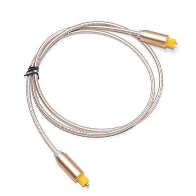 Corda lavorata a maglia Toslink con spina OD4.0 in metallo smerigliato placcato per soundbar con cavo digitale per altoparlanti per auto