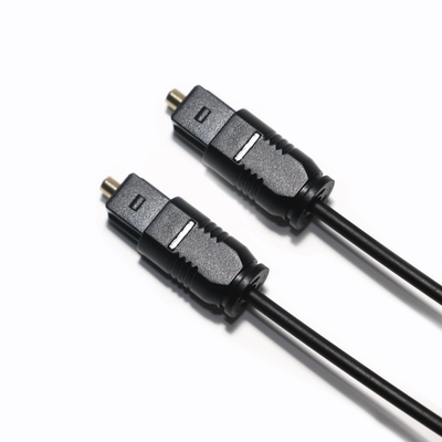 Presa di fabbrica Toslink Optic Audio Cable PMMA PVC nero con cappuccio antipolvere extra sottile per soundbar