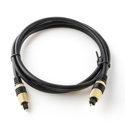 Toslink cavo in fibra ottica audio digitale placcato in PVC con guscio dorato in metallo giallo per TV CD home theater