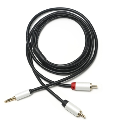 3,5 millimetri audio di metallo placcato bianco Shell Golden Connector del cavo 2/1 di Digital 1M 2M 3M RCA per l'audio dell'automobile di Soundbar