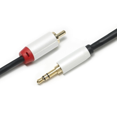 3,5 millimetri audio di metallo placcato bianco Shell Golden Connector del cavo 2/1 di Digital 1M 2M 3M RCA per l'audio dell'automobile di Soundbar