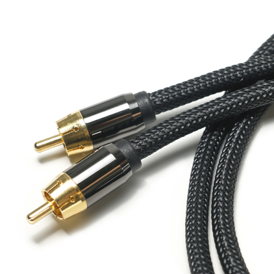 Cavo audio digitale RCA da 3,5 mm in maglia di nylon placcato con corda in lega di alluminio Connettore dorato di alta qualità per soundbar