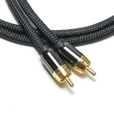Cavo audio digitale RCA da 3,5 mm in maglia di nylon placcato con corda in lega di alluminio Connettore dorato di alta qualità per soundbar