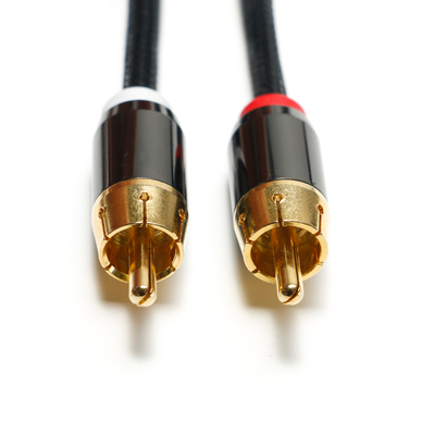 Cavo audio digitale RCA da 3,5 mm 2/1 porta dorata placcata in corda per soundbar Car Audio