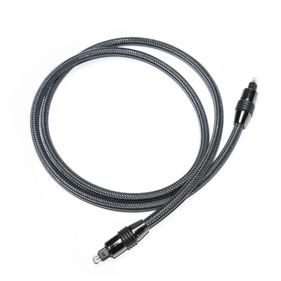 Guscio in metallo intrecciato in nylon nero Toslink OD6.0 per cavo TV altoparlante digitale con uscita 1,2 m
