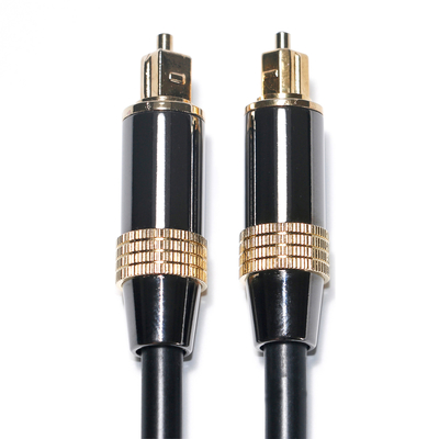 Toslink Digital Cable OB6.0 PVC Rope Plated Black Metal Rim Interfaccia Dorata 1.2M 2M