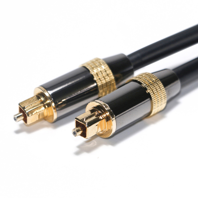 Toslink Digital Cable OB6.0 PVC Rope Plated Black Metal Rim Interfaccia Dorata 1.2M 2M