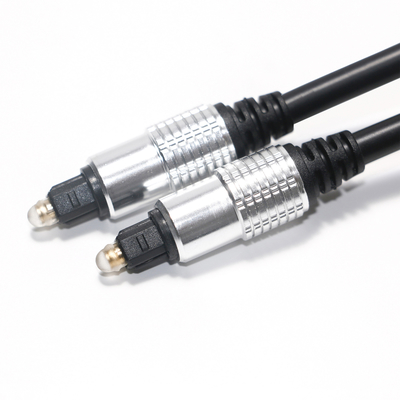 Sbocco di fabbrica di alluminio nero del suono di alta fedeltà del PVC OD5.0 Shell Plated Gold Ports dell'audio cavo di Toslink per l'amplificatore Soundbar