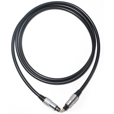 Sbocco di fabbrica di alluminio nero del suono di alta fedeltà del PVC OD5.0 Shell Plated Gold Ports dell'audio cavo di Toslink per l'amplificatore Soundbar