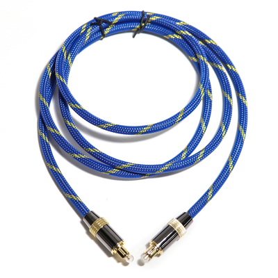 Cavo ottico Toslink Didital placcato oro 4K porta intrecciata corda blu suono HiFi coassiale per audiofili HiFi 1.2M 2M
