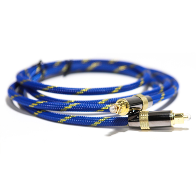 Cavo ottico Toslink Didital placcato oro 4K porta intrecciata corda blu suono HiFi coassiale per audiofili HiFi 1.2M 2M