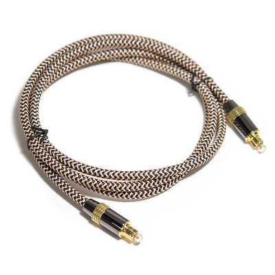 Toslink Didital Optical Cable OD5.0 Golden 4K Port Corda tessuta Suono HiFi per soundbar home theater
