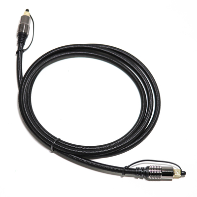 Cavo audio ottico TOSLINK OD5.0 Blakc Knite Rope Lega placcata Shell Interfaccia oro 0.8M 1.2M Per soundbar home theater