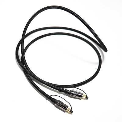 Cavo audio ottico TOSLINK OD5.0 Blakc Knite Rope Lega placcata Shell Interfaccia oro 0.8M 1.2M Per soundbar home theater