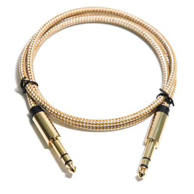 Guita String Cavo audio RCA 6,35 mm Corda lavorata a maglia Interfaccia in metallo fine 0,8 m