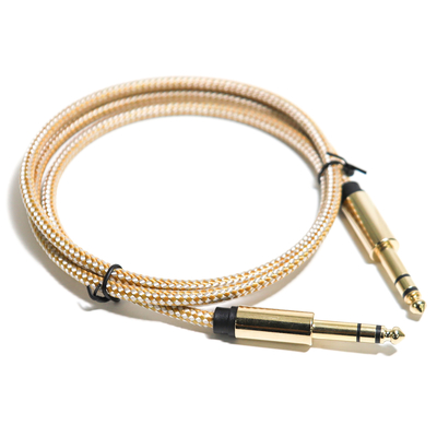Guita String Cavo audio RCA 6,35 mm Corda lavorata a maglia Interfaccia in metallo fine 0,8 m
