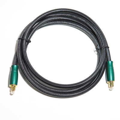 Cavo audio ottico digitale presa di fabbrica Guscio in metallo verde oliva con rete tessuta 0,8 m 1,2 m