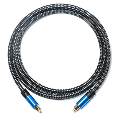 Cavo audio Toslink Cavo in fibra ottica digitale blu Cavo Toslink Lega di alluminio Guscio in metallo Treccia di nylon