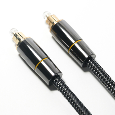 Toslink Cavo in fibra ottica Toslink Rete intrecciata in nylon Connettore con bordo in rame placcato oro 1.2M per altoparlante subwoofer