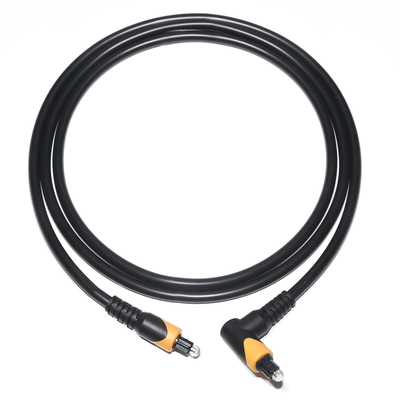 Prodotto di fabbrica Toslink Cavo audio in fibra ottica Maschio Nero Giallo PVC 90° Quadrato Toslink Cavo ottico in plastica