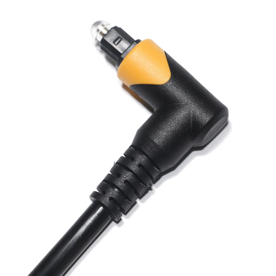Prodotto di fabbrica Toslink Cavo audio in fibra ottica Maschio Nero Giallo PVC 90° Quadrato Toslink Cavo ottico in plastica