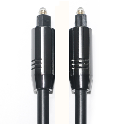 Cavo audio ottico Toslink OD5.0 Lega di alluminio nera Porte in oro placcato in PVC ottico Prestazioni di costo per soundbar domestica