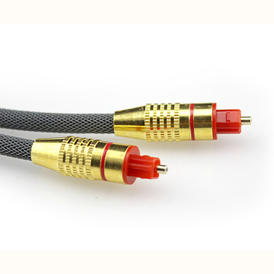 Cavo in fibra ottica digitale Toslink Tessuto rete placcata in oro Porta rossa 1.2M 2M 3M per soundbar