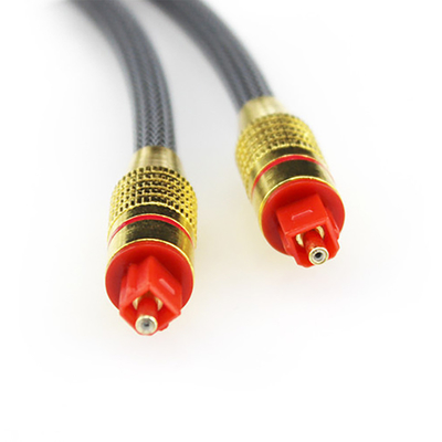 Cavo in fibra ottica digitale Toslink Tessuto rete placcata in oro Porta rossa 1.2M 2M 3M per soundbar