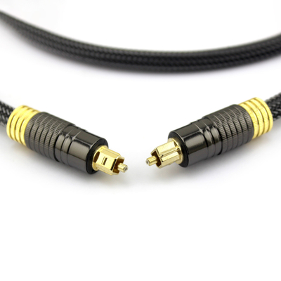 Presa di fabbrica Audio ottico digitale premium Toslink Corda lavorata a maglia dorata placcata 24K 1.2M