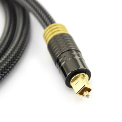 Presa di fabbrica Audio ottico digitale premium Toslink Corda lavorata a maglia dorata placcata 24K 1.2M