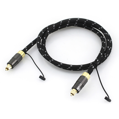 1.2M Cable audio Toslink dorato per altoparlante subwoofer audiofilo con guscio tessuto e connettore maschio-maschio