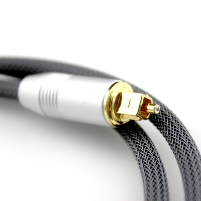 [Presa di fabbrica] Corda lavorata a maglia con porta in argento dorato placcato Toslink per altoparlante subwoofer HiFi audiofilo 1.2M 2M