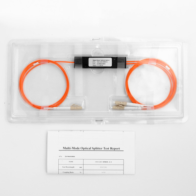 Fibra Ottica Splitter Rapporto di Accoppiamento LC/UPC 1x2 FBT Accoppiatore 1*2 FBT Multimodale 850/1310nm 50/125 MM 50/50
