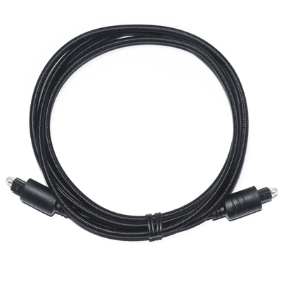 Cavo audio digitale TOSLINK Corda lavorata a maglia nera Porta rotonda placcata in oro per lettore DVD 1M 2M 3M