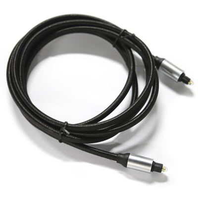 Cavo in fibra ottica digitale Toslink OD4.0 Cavo intrecciato Connettore rotondo con guscio in metallo placcato in plastica per lettore CD Soundbar