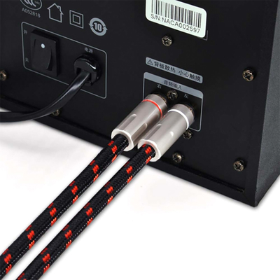 Cavo audio digitale ROHS RCA SPDIF 3,5 mm placcato in oro con corda lavorata a maglia 5.1
